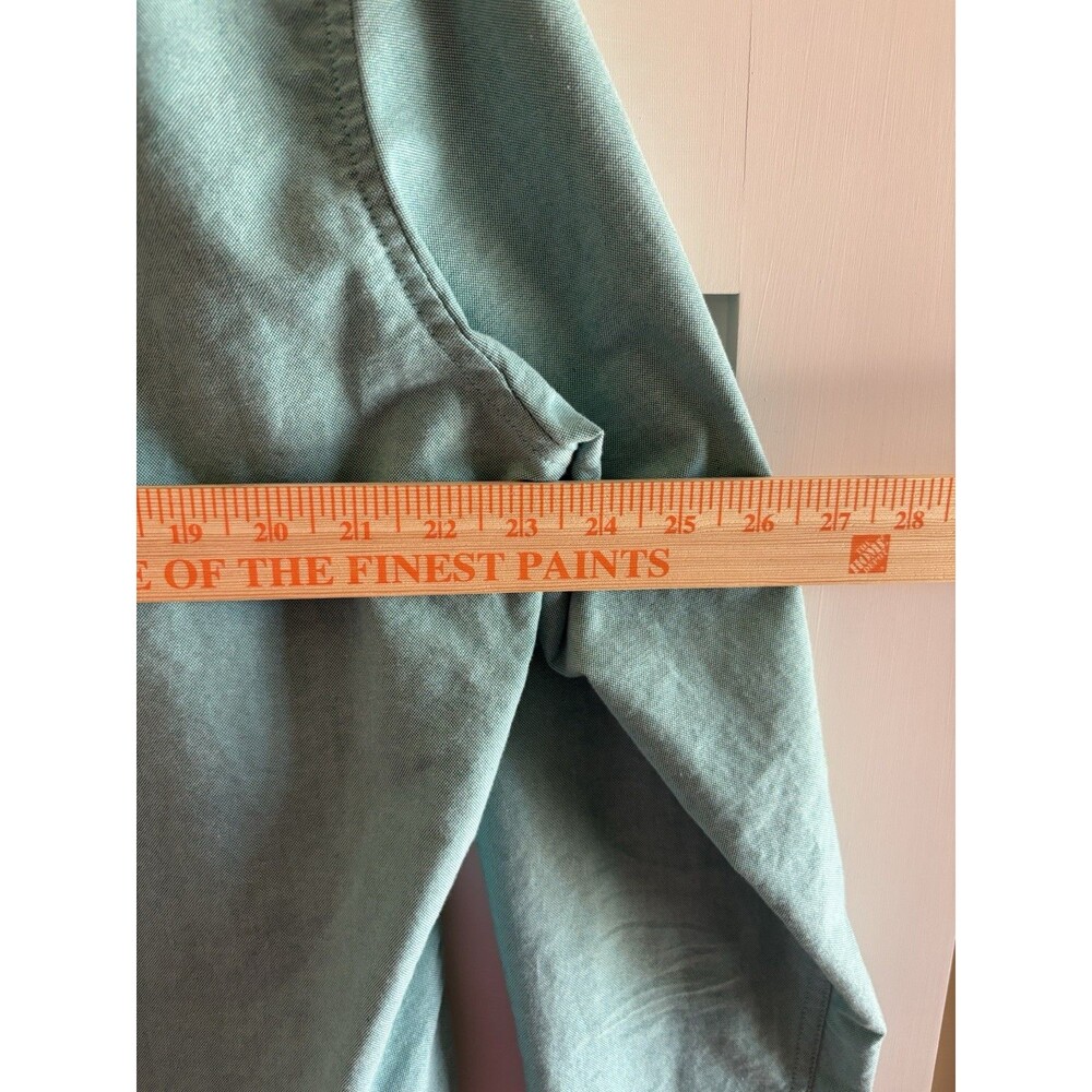 J.Crew Flex Oxford Button Down Shirt Men’s XL 17–17.5 Green Stretch Long Sleeve - Picture 5 of 7